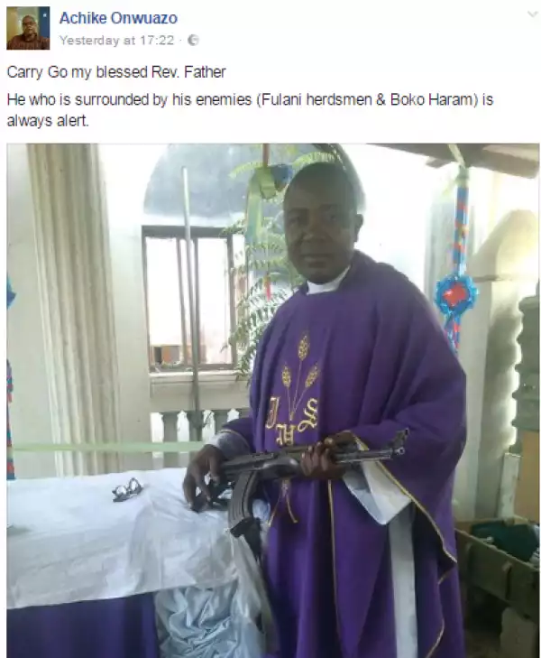 Check out this Rev. Father carrying a gun in church